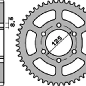PBR řetězové kolečko zadní 1514 44 C45 (JTR13.44) (STD.+5) (MADE IN ITALY) Výhodná Nabídka